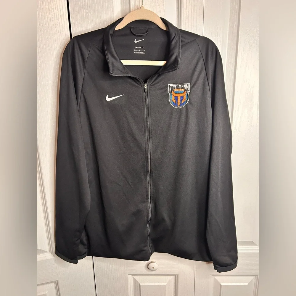 Nike Black Men's Tre Mann Elite Full Zip Up Collared Jacket Size Large Athletic